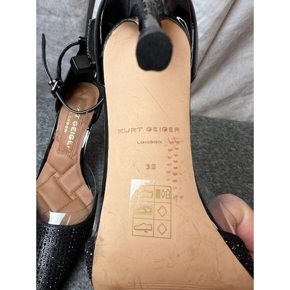 Kurt Geiger London Brixton Lock Charm Stiletto Pump Black, Size EU 35, US 4.5, - Picture 8 of 12